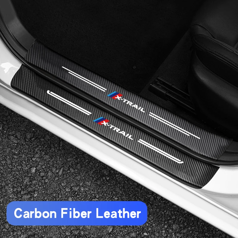 

For Nissan X-TRAIL Carbon Fiber Threshold Decal Car Doorsill Sticker Anti-scraping Protective Film Accessories Trunk