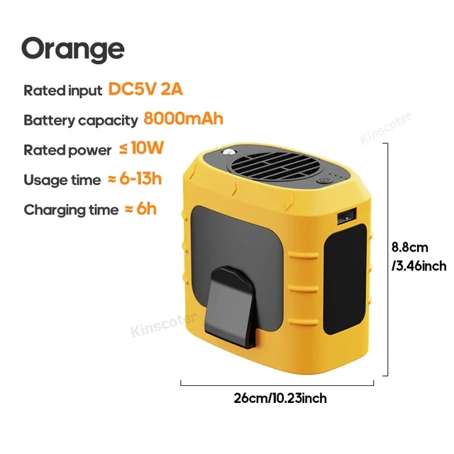 

8000mAh Outdoor Waist Fan Portable Multifunctional Camping Fan Bladeless Hanging with Power Bank
