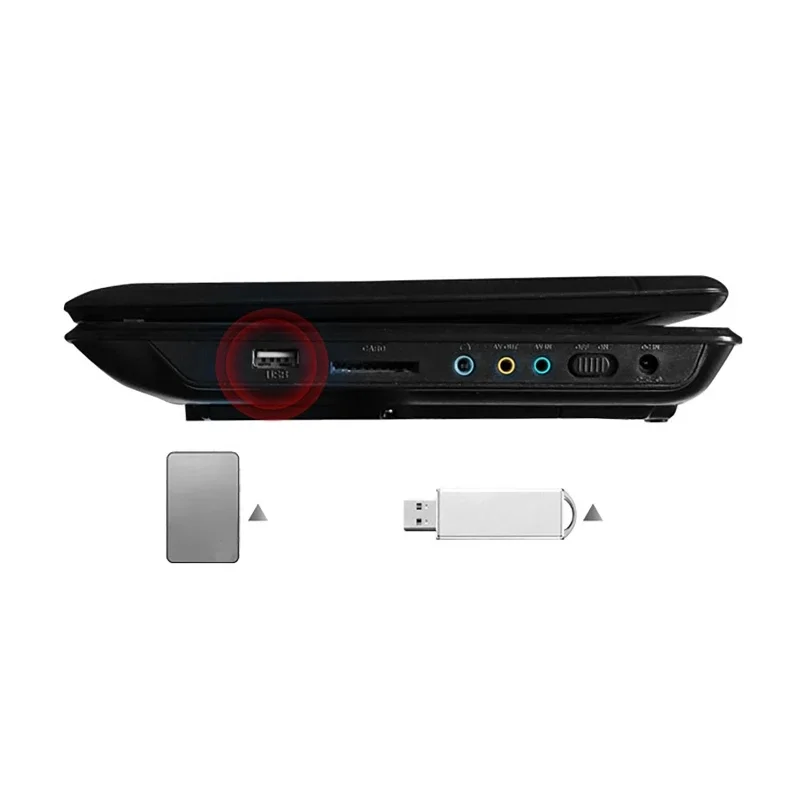 Mini DVD Player 7.8 inch Desktop Digital Smart TV CD EVD Disc Players Remote Control Portable Travel 270° Rotatable Screen