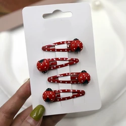 4PCS Ladybugs Hair Barrettes for Casual Formal Festival Hair Clip Women Girl Hair Styling Tool Nonslip Sidepin Headdress