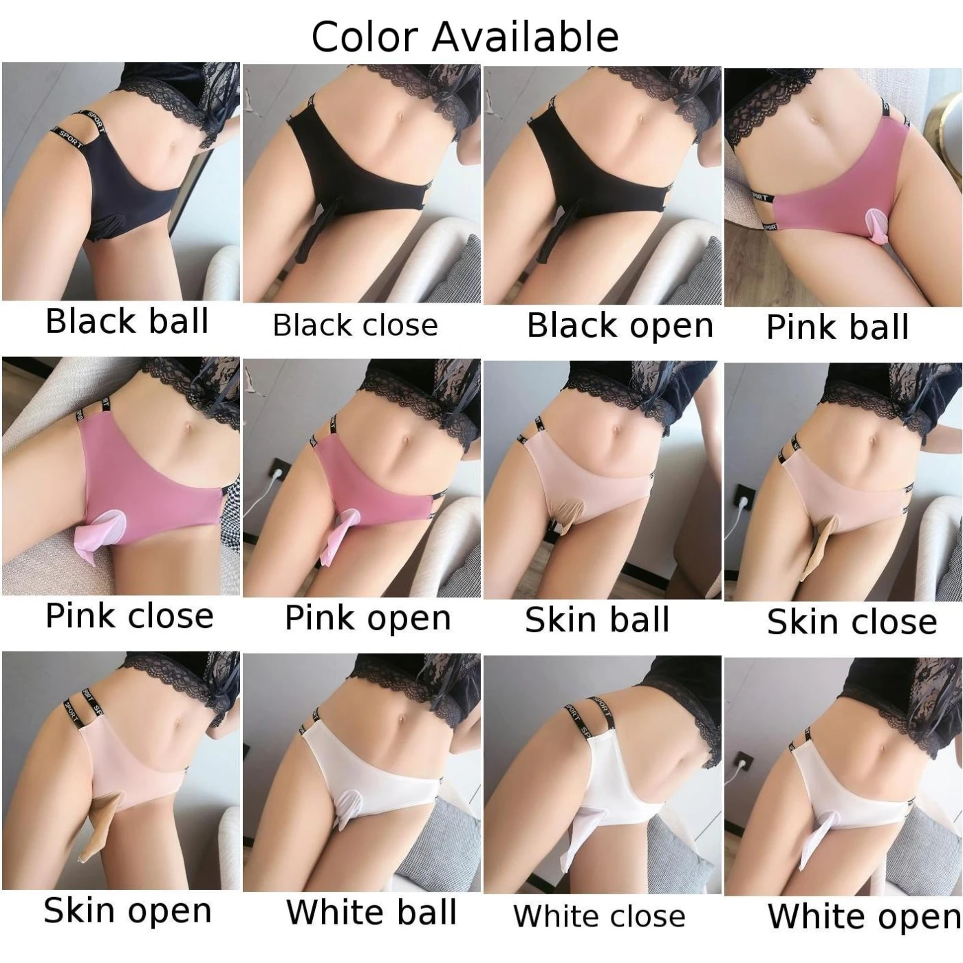 Sexy Mens G-String Briefs Sissy Lingerie Hollow Out Bikini Underwear Ice Silk JJ Sleeve Erotic Panties Gay Underpants Breathable