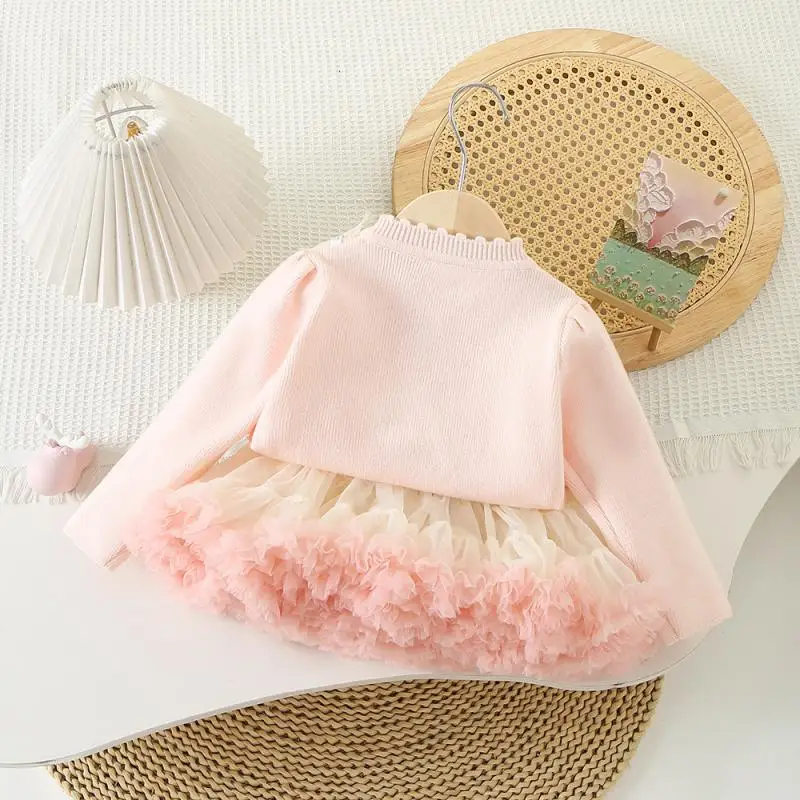 Girls Clothes Set Kawaii Cinnamoroll Kids Knitted Cardigan Tutu Skirts Anime My Melody Girls Sweet Tops Princess Skirts Autumn