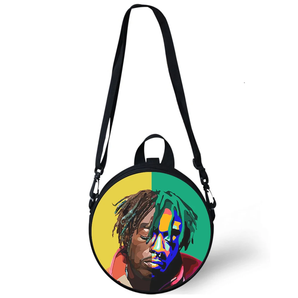 Lil uzi vert rapper criança saco de jardim de infância impressão 3d crossbody sacos de ombro para a escola feminina mini redondo bagpacks rugtas saco