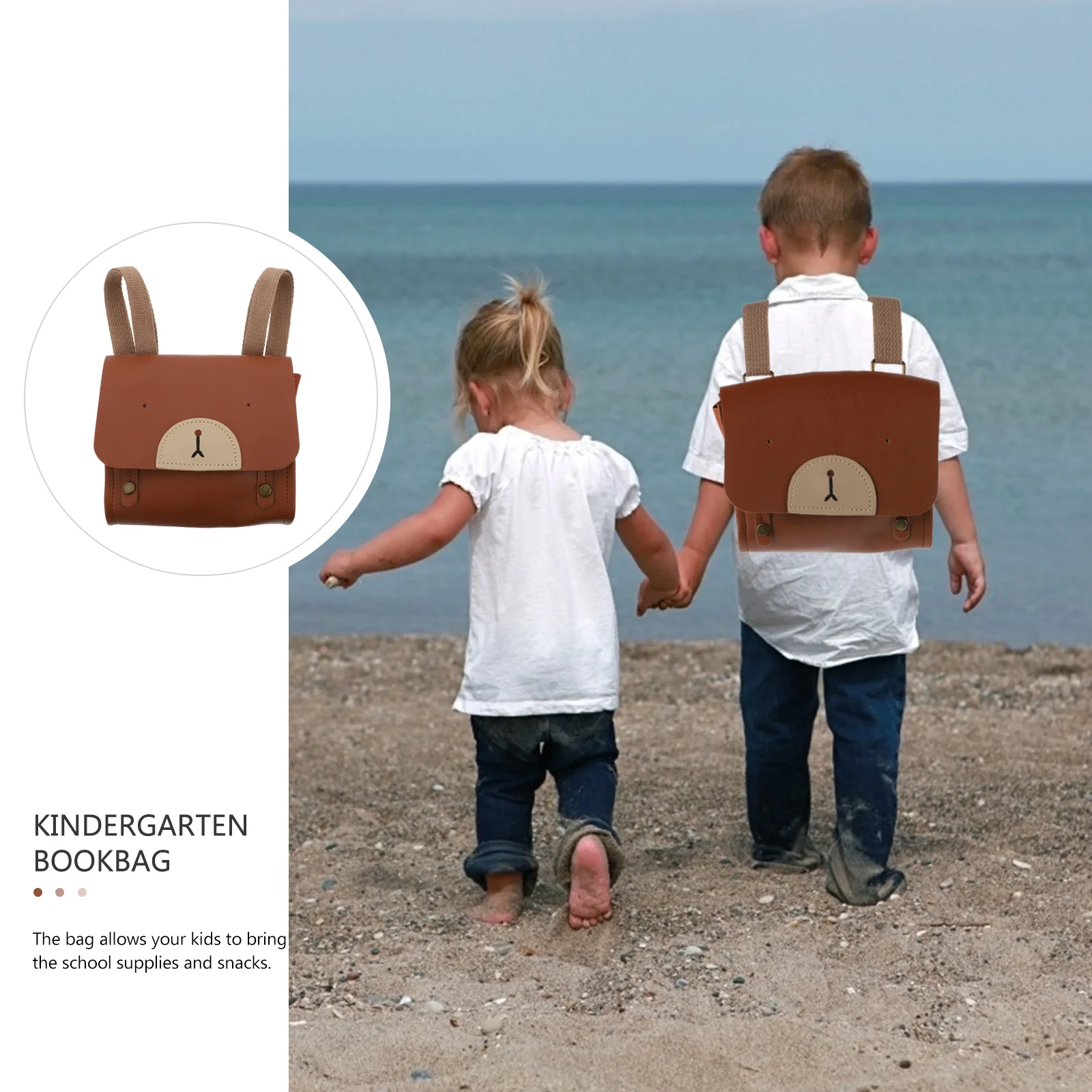 Adorable Bear Backpacks School Bag Kindergarten Bookbag Portable Daypack Hiking Bag Comfortable Shoulder