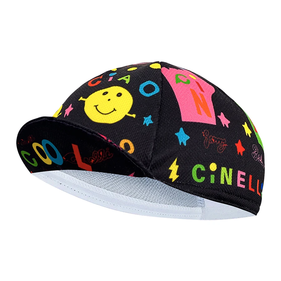 New cycling cap, polyester sweat absorption, fashion trend, unisex, graffiti