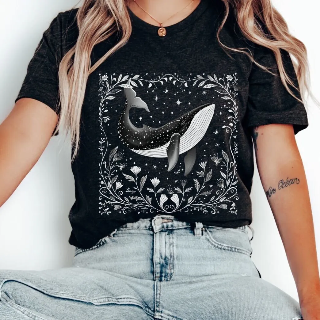 Humpback Whale T Shirt Boho Animal Prints Floral For Her Lovers Ocean