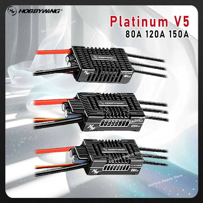 Hobbywing Platinum V5 80A 120A 150A 3-8S Brushless ESC Electric Speed Control Switchable BEC Output For RC Helicopter Fixed-Wing