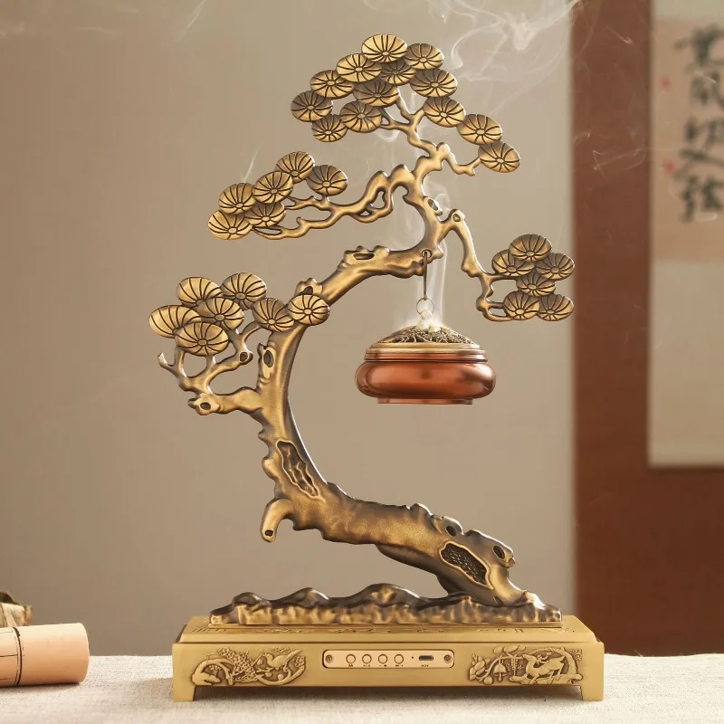 Suspended all-copper incense burner Welcome pine music Bluetooth stereo Haina Baichuan pine incense hanging stove