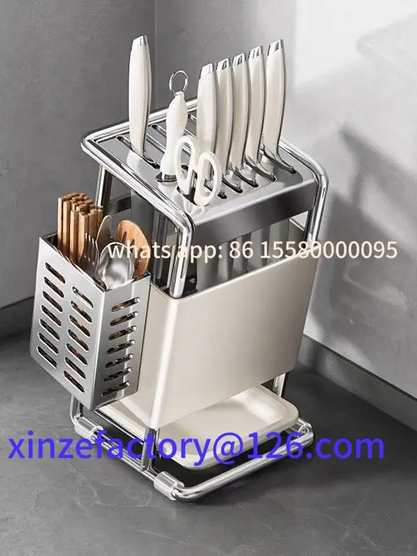 Customizable Stainl Steel 304 Holder Kitchen Countertop Knife Base Multi-Function Tools
