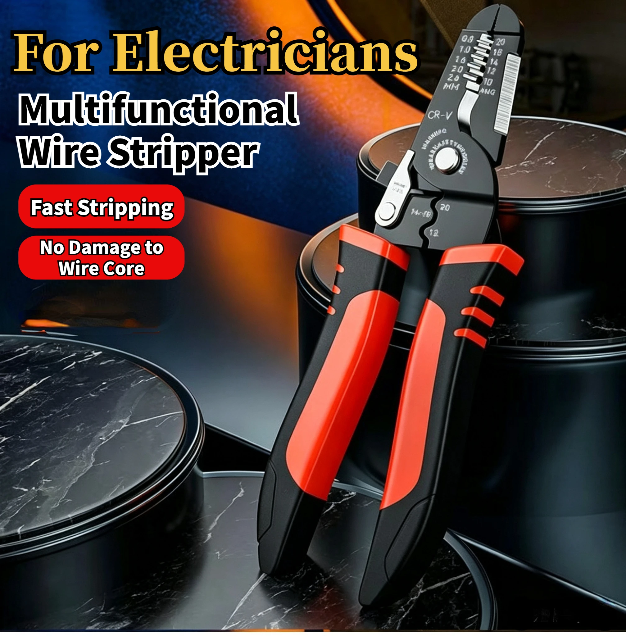 Multifunctional Wire Stripper Crimper Cutter Professional Wiring Tool For Electricians Cable Stripping & Crimping Pliers