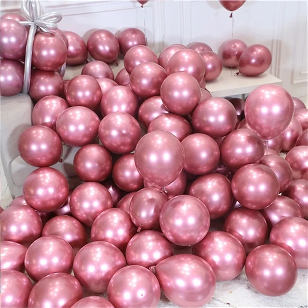 50pcs 5inch Chrome Black Metallic Balloons Happy Birthday Party Decorations Kids Adult Boy Girl Baby Shower Wedding Decoration