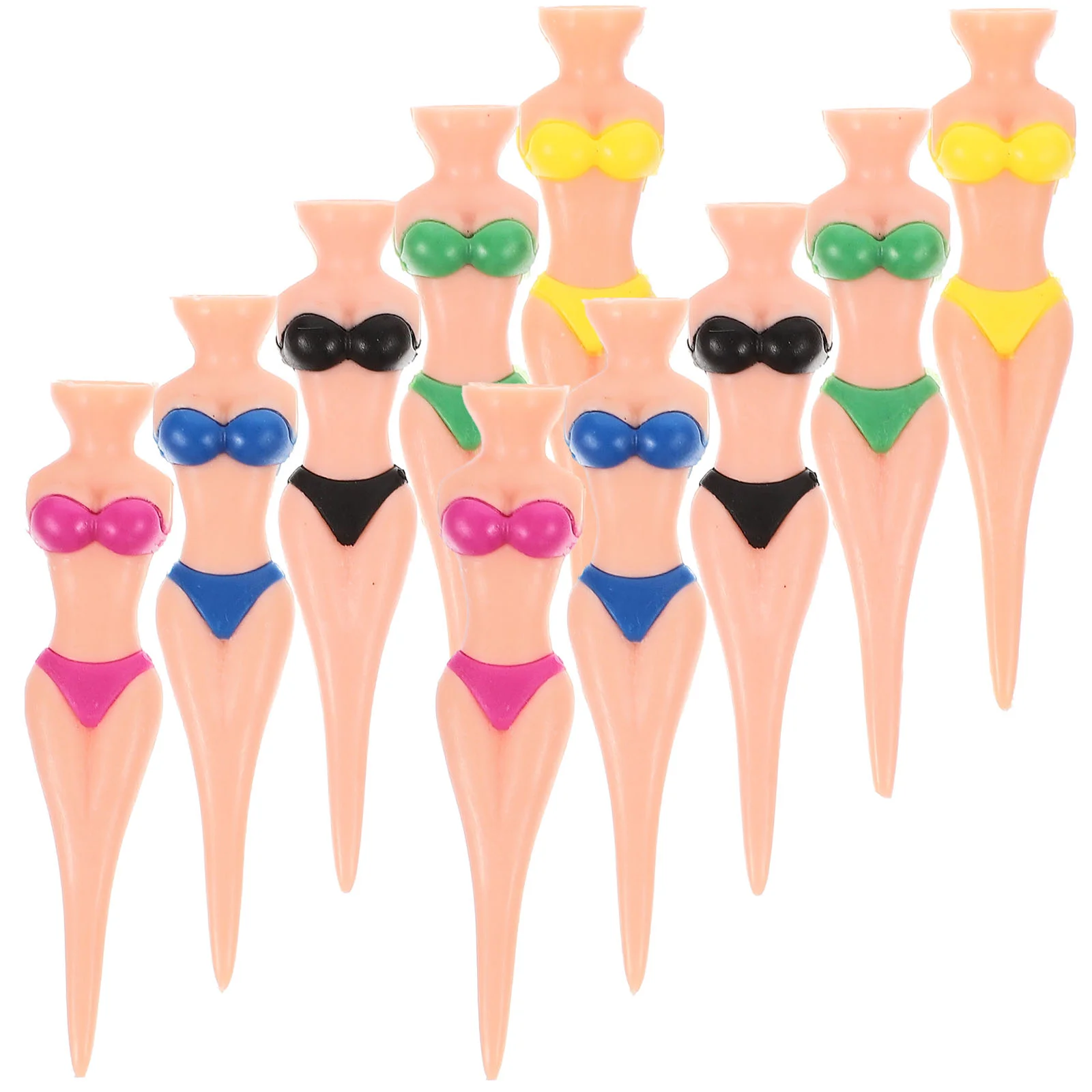 10 Pcs Bikinis Beauty Golf Nails Golfs Spikes Shoes Pegs Stands Lady Shaped Tees Plastic Funny Woman