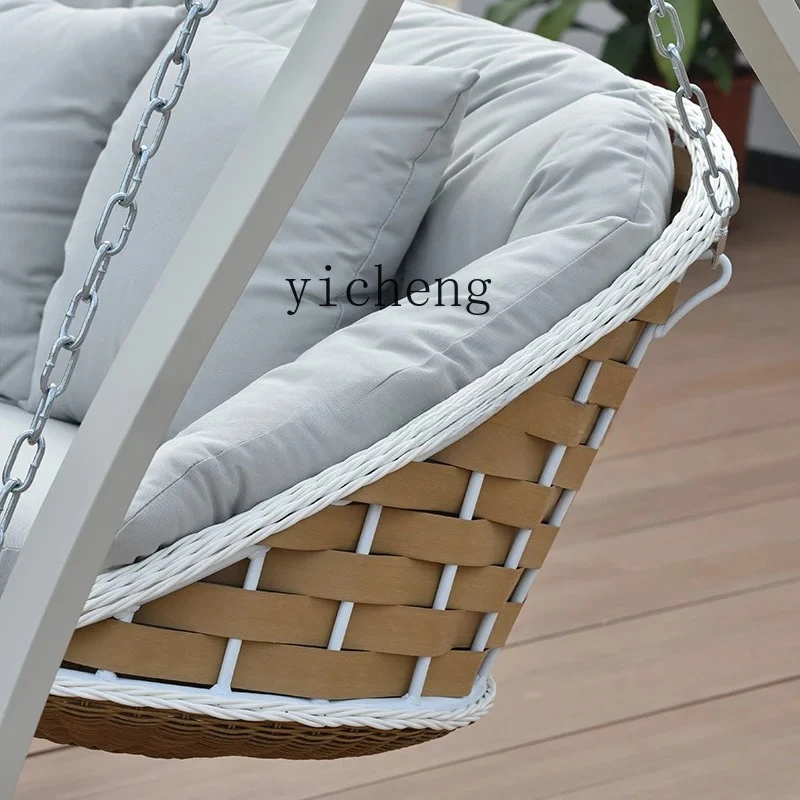 hw-24  white swing chair balcony hanging chair outdoor household swing double rocking chair courtyard garden