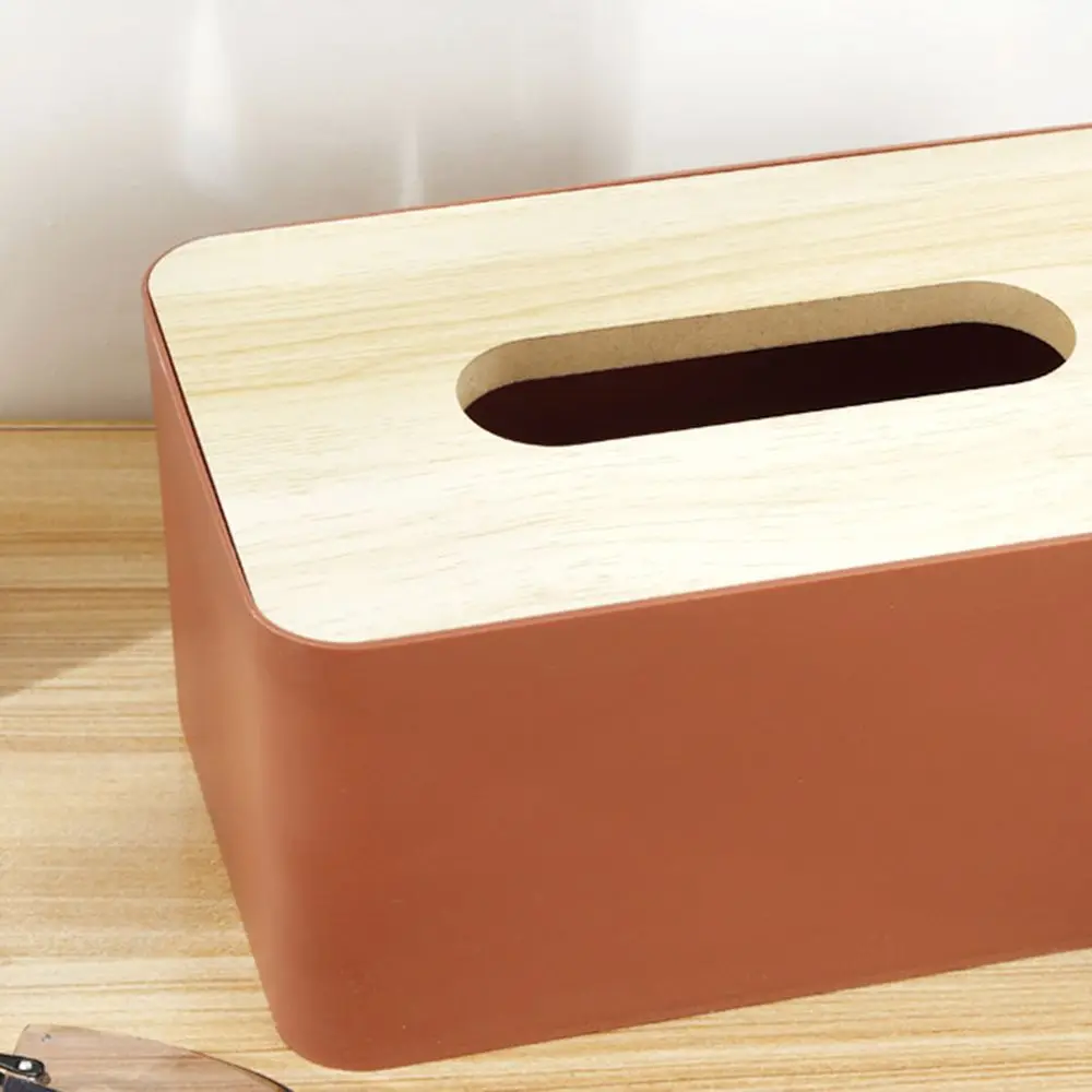 Portable Wooden Tissue Box Cover Removable Desktop Tissue Holder Home Office Bathroom Paper Storage Case Table Decoration