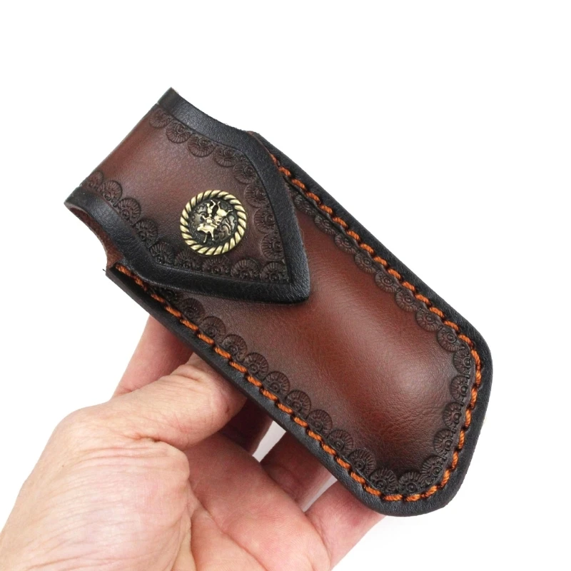 Fashion Leather Knife Covers Folding Knife Pouches Leather Sheath Tool Small Folding Knife Sheath For Pocket Knife