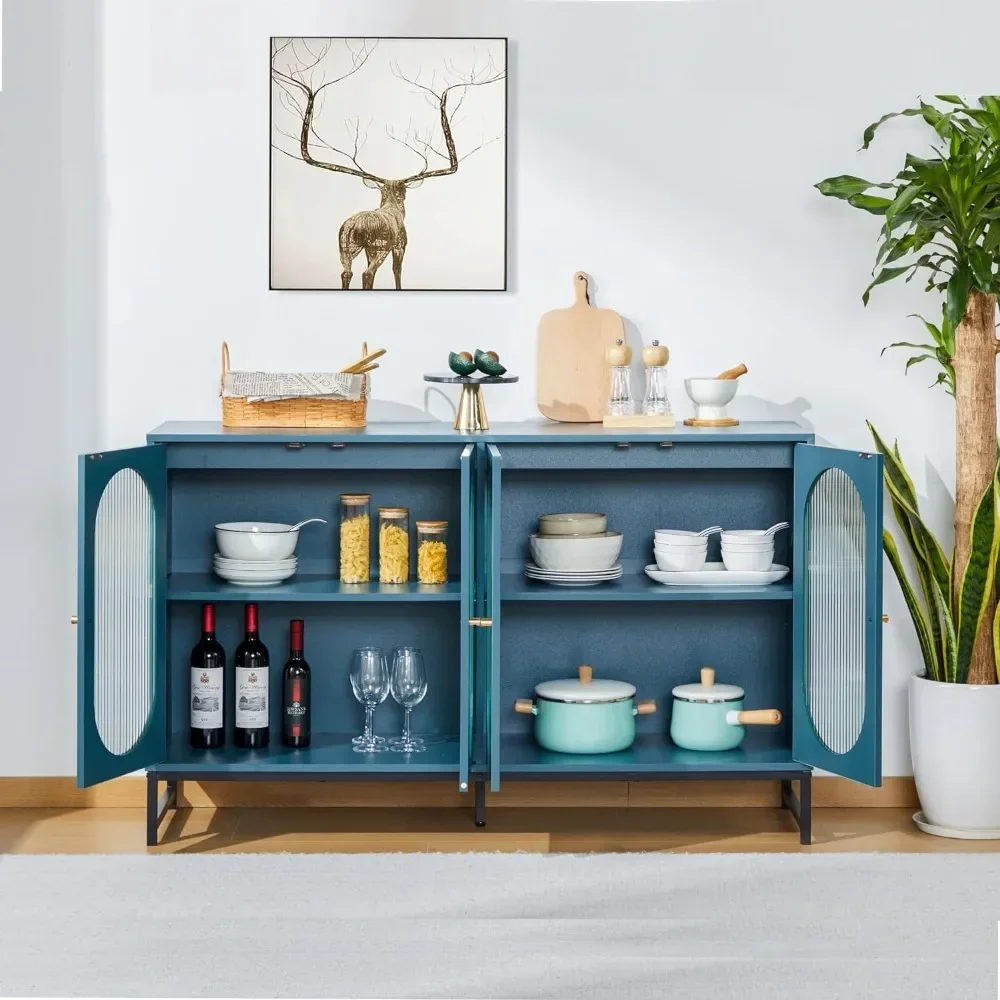 

Accent Sideboard Cabinet with Glass Doors Freestanding Storage Cupboard Console Table for Kitchen Dining Living Room