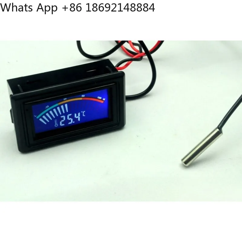 Pointer type computer water-cooled thermometer, dual display waterproof probe 5V-24V