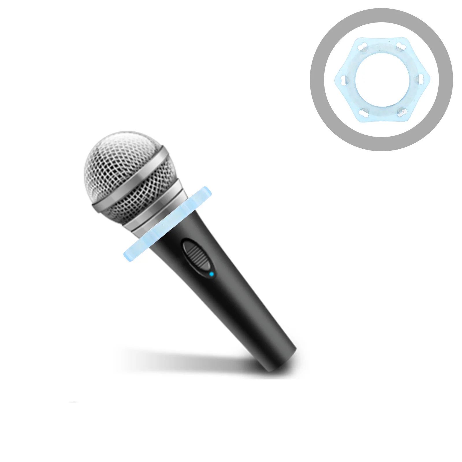 

5Pcs Microphone Anti-Rolling Rings Hexagonal Glow Anti-Slip Rubber Rings for Wired Wireless Ktv Microphones Mic Protection