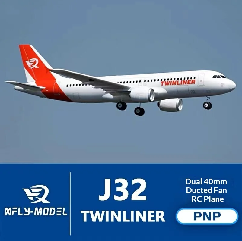 

Радиоуправляемый самолет XFly Model J32 Twinliner с двумя 40-мм электродвигателями EDF 4S, электрический реактивный самолет с канальным вентилятором, PNP, для любителей радиоуправляемых моделей и авиации на открытом воздухе.
