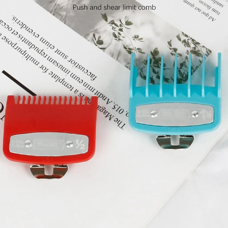 2Pcs 1.5/4.5mm Electric Hair Clippers Limit Comb Haircut Calipers Electroplating Limit Comb Positioning Comb Beard Trimmers