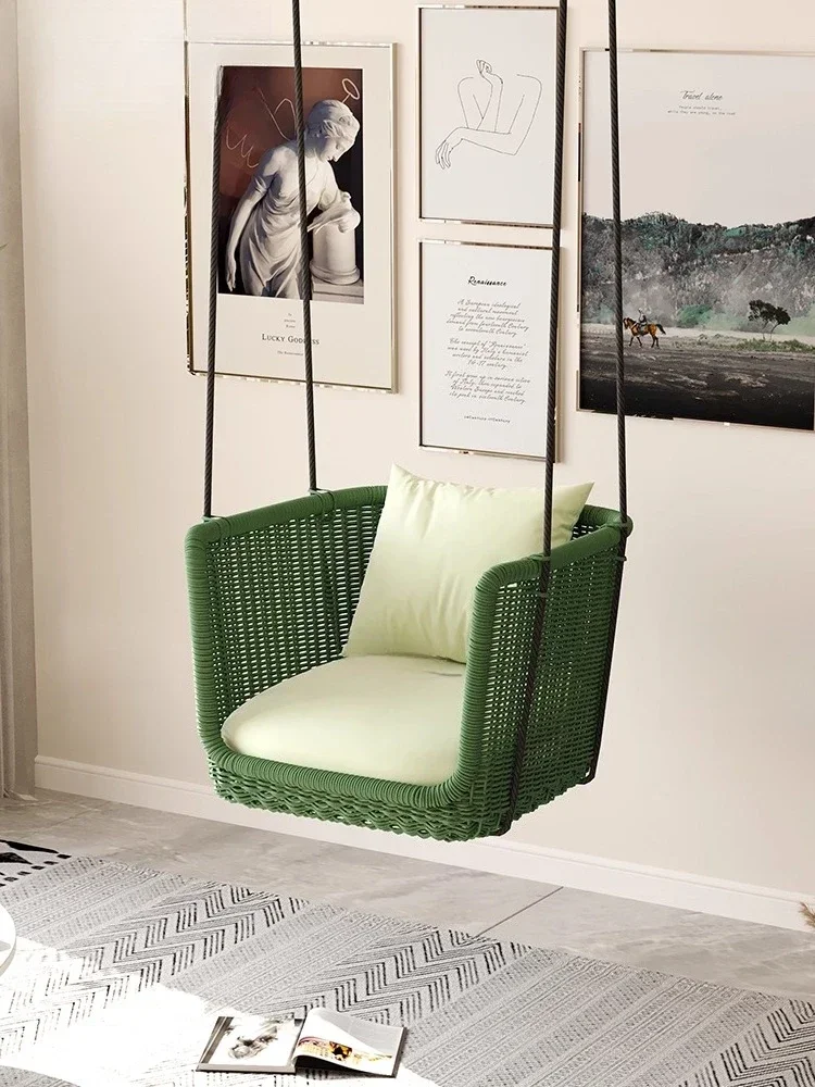 HHHHOutdoor Swing Chair Hanging Basket Rattan Villa Courtyard Swing Indoor Balcony Hammock