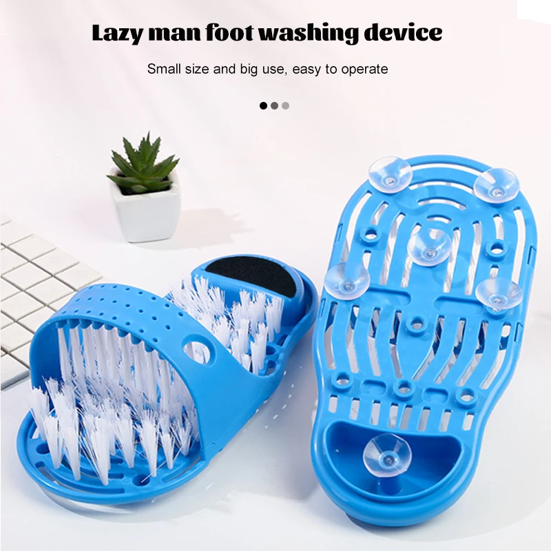 

Non Slip Plastic Bath Shower Feet Massage Slippers Bath Shoes Brush Pumice Stone Foot Scrubber Remove Dead Skin Foot Care Tool