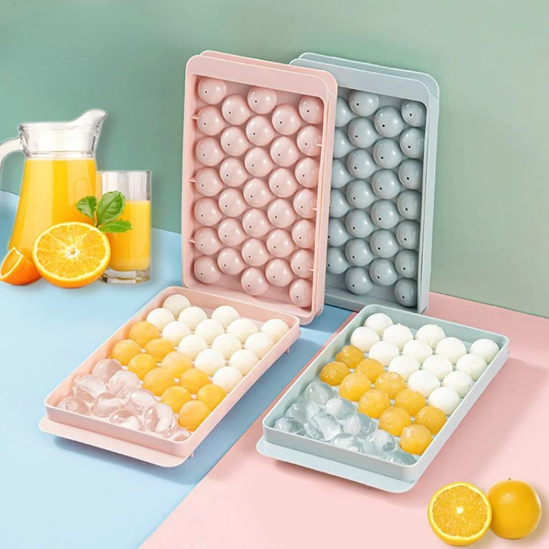 Kitchen Tools Accessories 33 Ice Boll Hockey PP Mold Lollipop Making Gifts Frozen Whiskey Ball Popsicle Ice Cube Tray Box