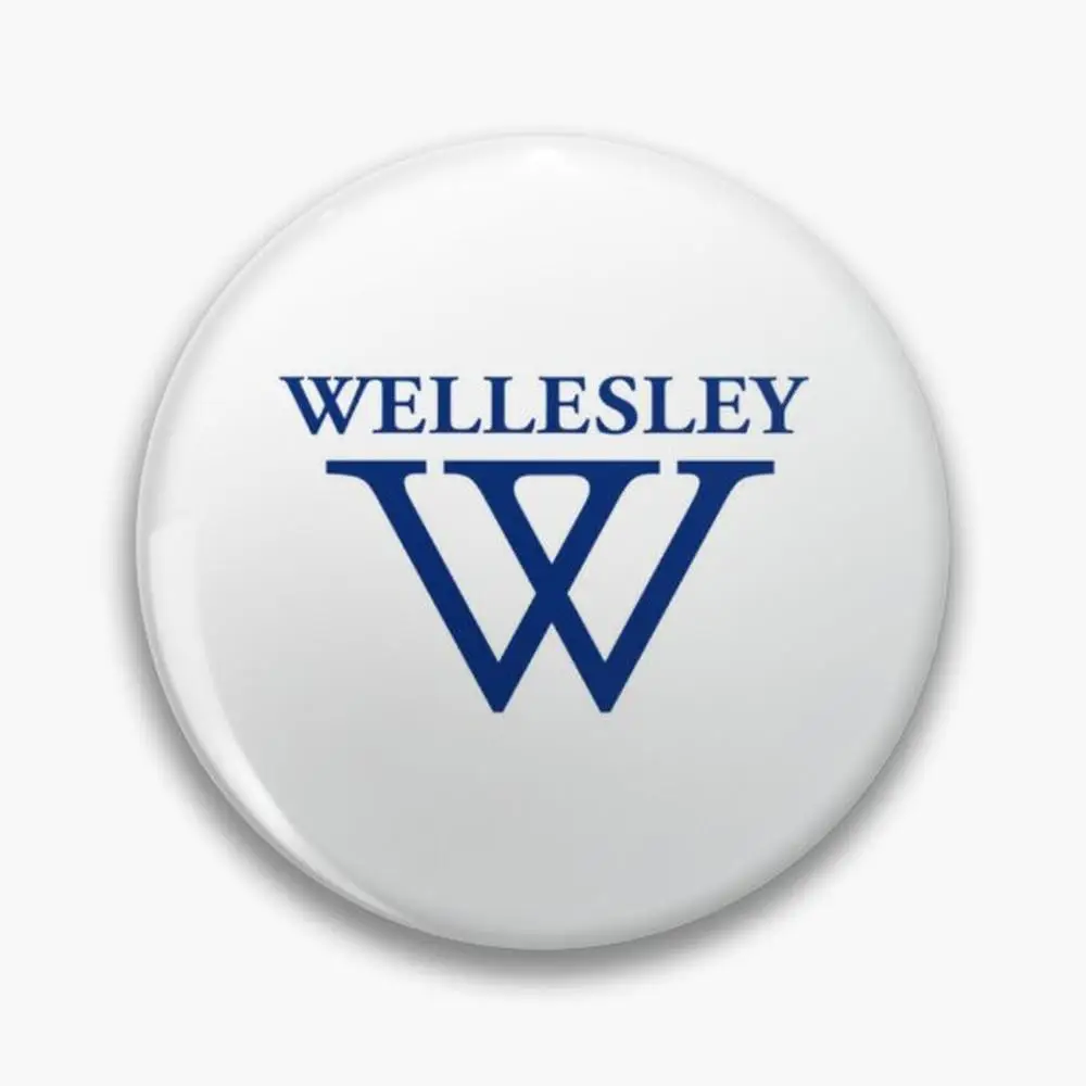 Wellesley University Official Logo   Pin Buttons Brooches  Jewelry Accessory Customize Brooch Fashion Lapel Badges