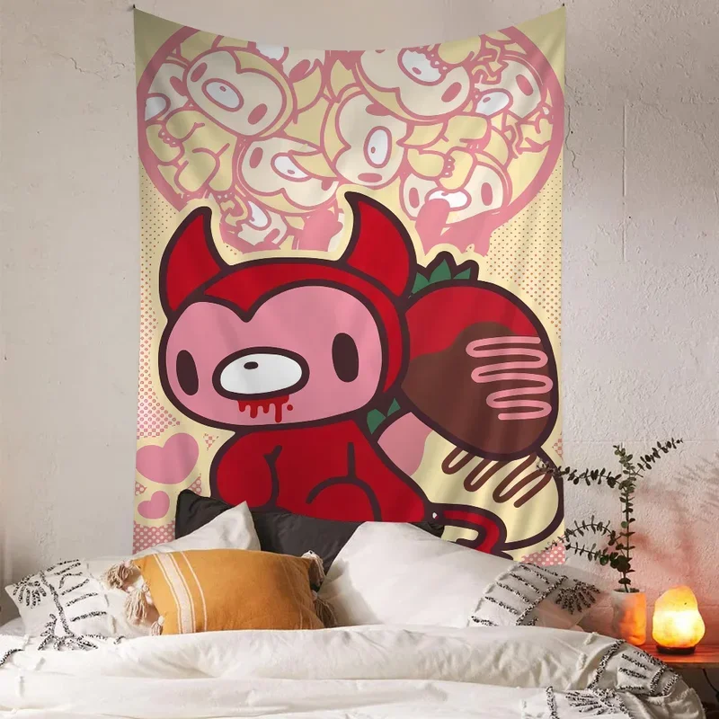 Cartoon G-gloomy Bear Wall Tapestry Hanging Tarot Hippie Wall Rugs Dorm Wall Hanging Sheets # 0@