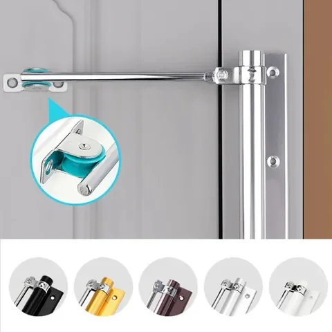 

Automatic Closing Door Hardware Spring Stainless Steel Door Closer Pulley Silent Door Closer Screws Allen Wrench For Families