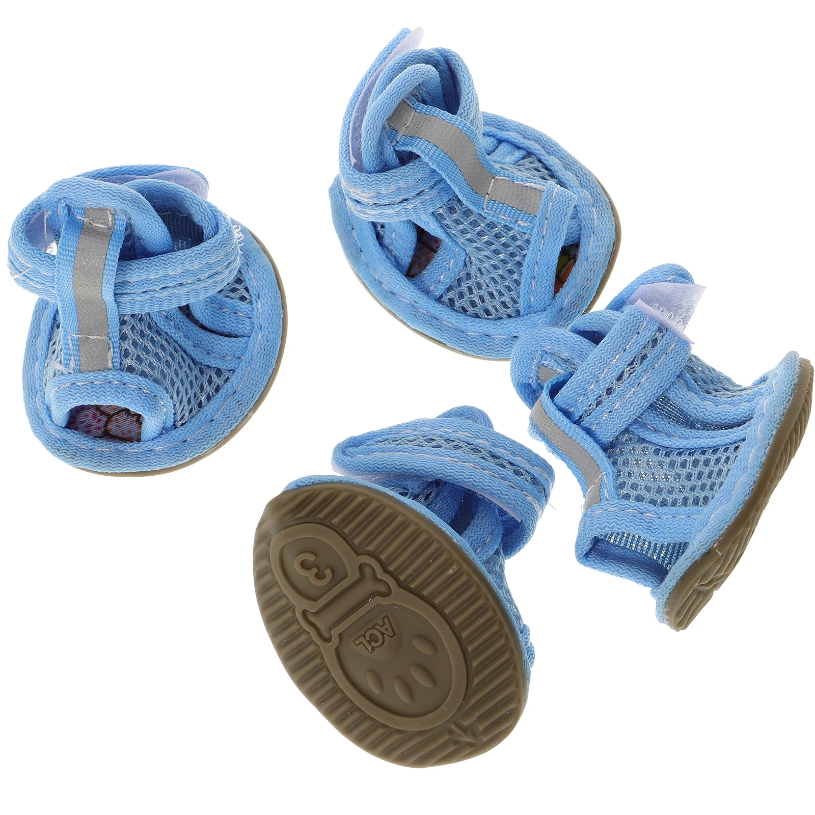 

4 Pcs Pet Sandals Dog Sneakers Slippers Breathable Mesh Puppy Shoes for Summer Hot Pavement Disposable