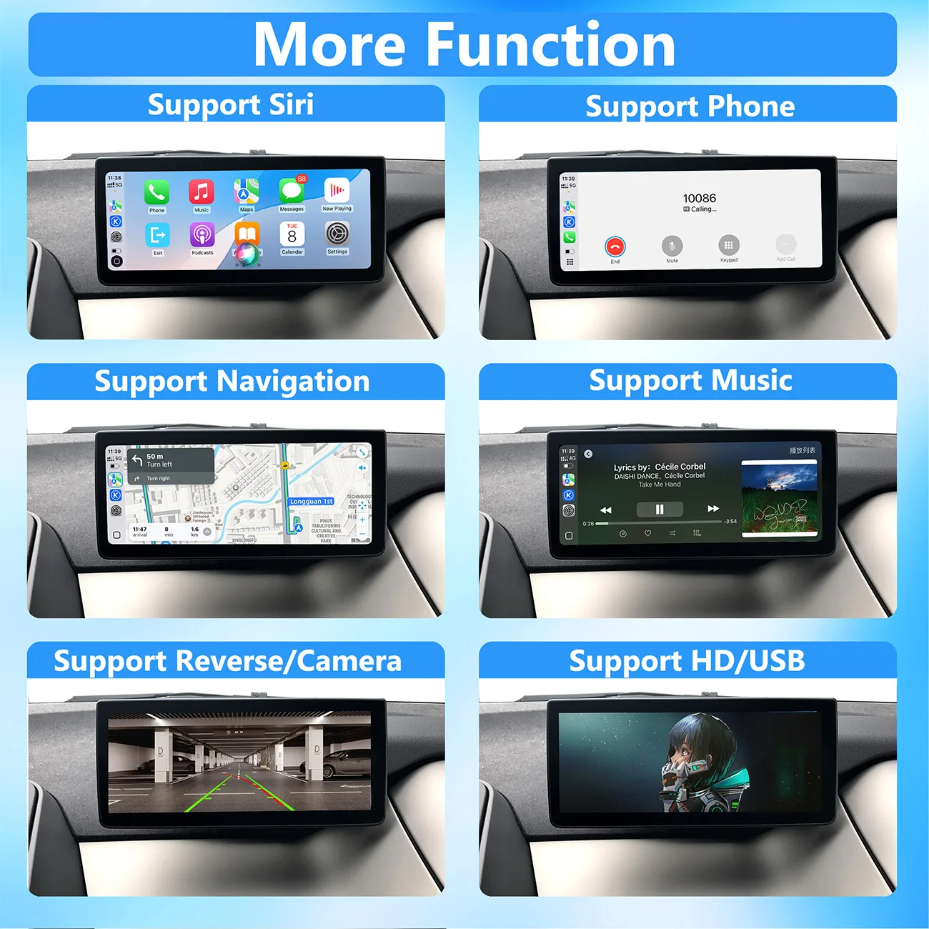 نظام CarPlay Android Auto اللاسلكي لسيارة BMW i3 2013-2017 NBT مع وصلة مرآة AirPlay CarPlay CMS يدعم الفيديو الخلفي YT NF #4