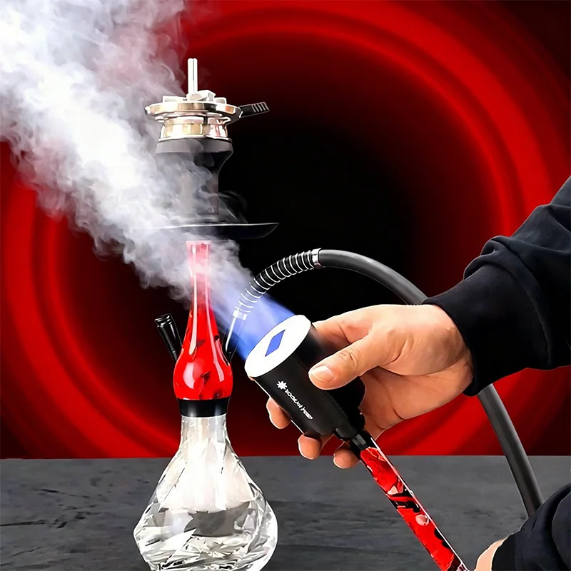 

Электрический насос для кальяна, электронный насос для кальяна со светодиодной подсветкой RGB, перезаряжаемые портативные аксессуары для курения арабского кальяна Chicha