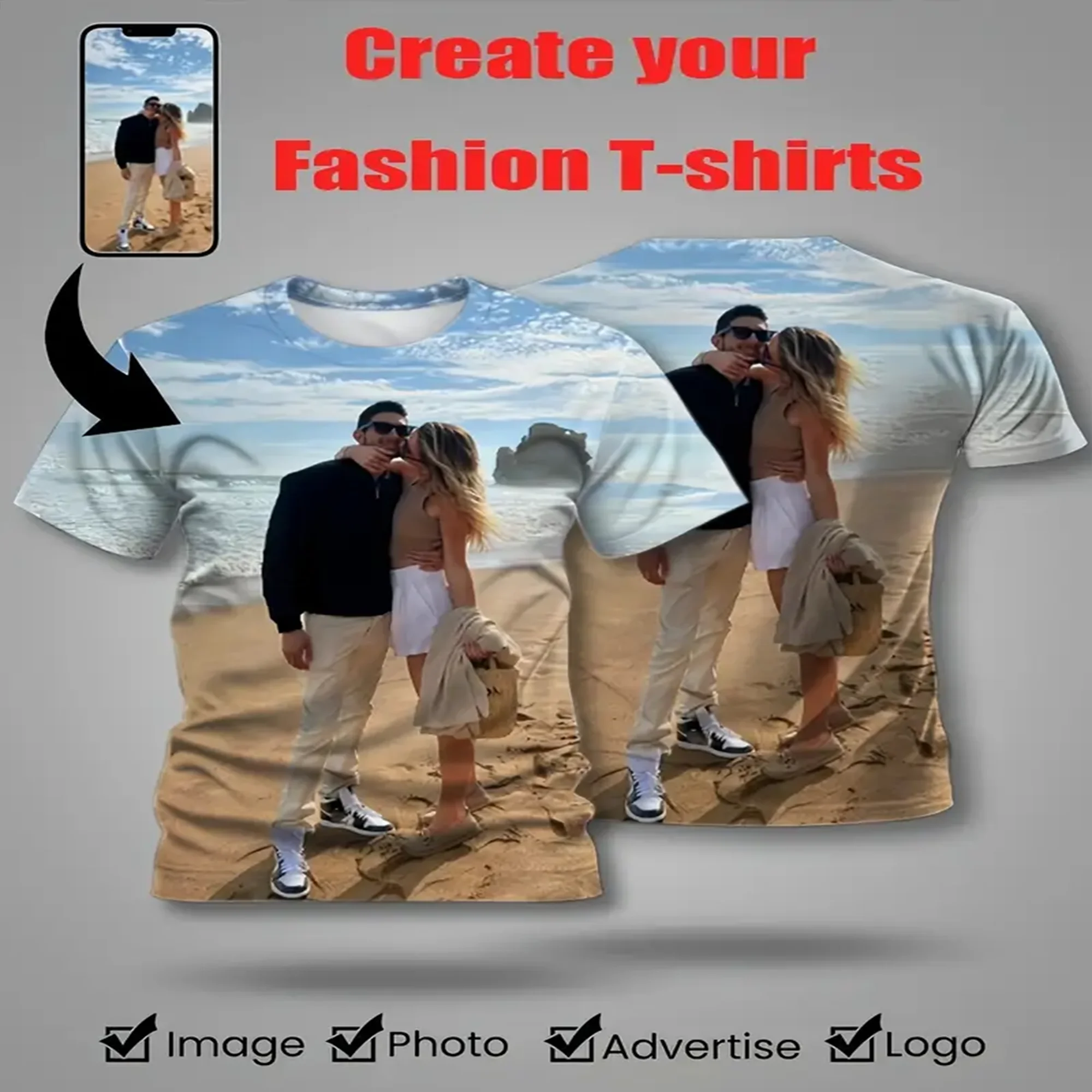 Men's Animal Funny T Shirt Custom Your Photo Short Sleeve Summer Casual T Shirt 3D Print Shirt Exaggerated Designer Party
