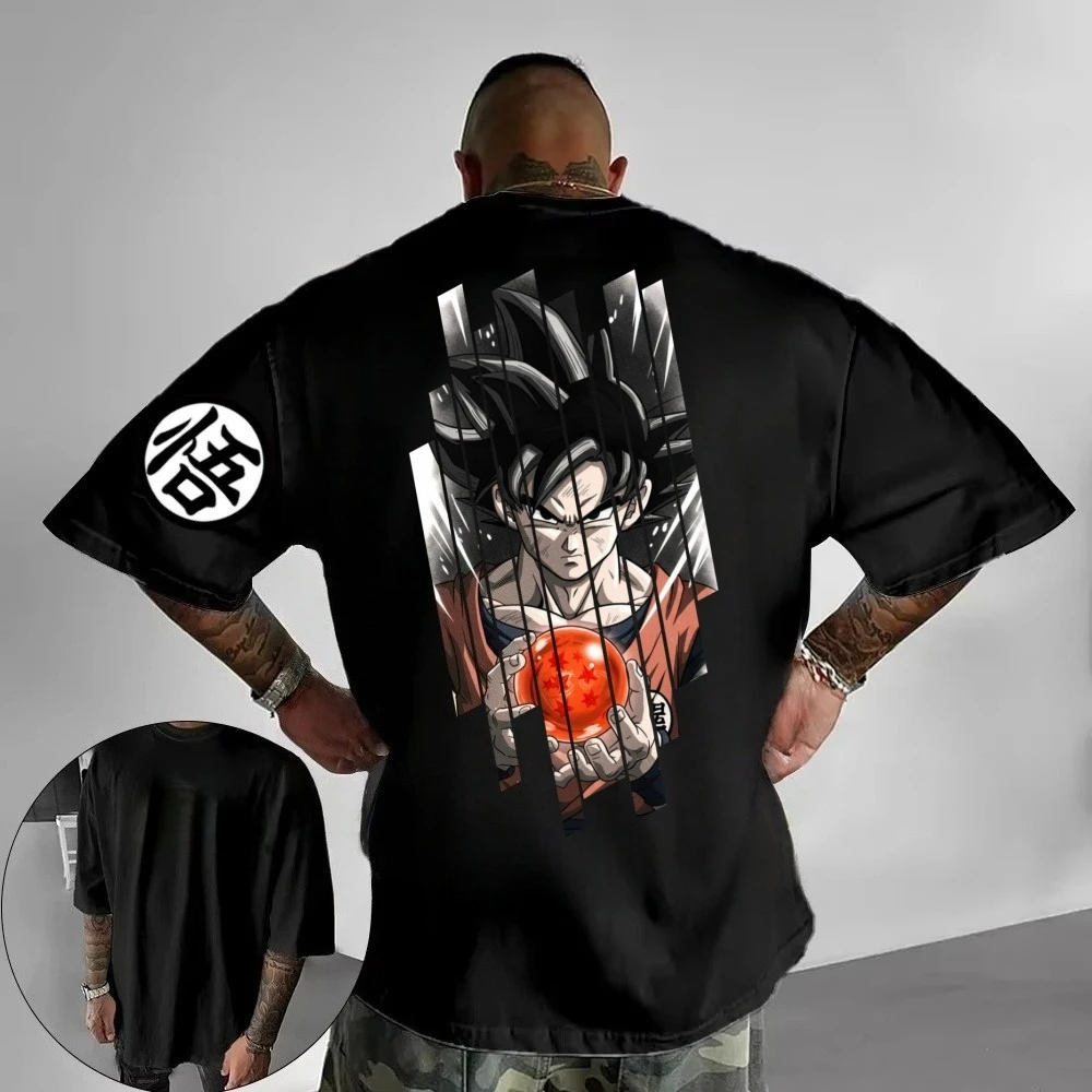Japanese anime Dragon Ball cotton Men clothing streetwear Goku Y2K sports man T-shirt leisure summer shirt Oversized Fashion top