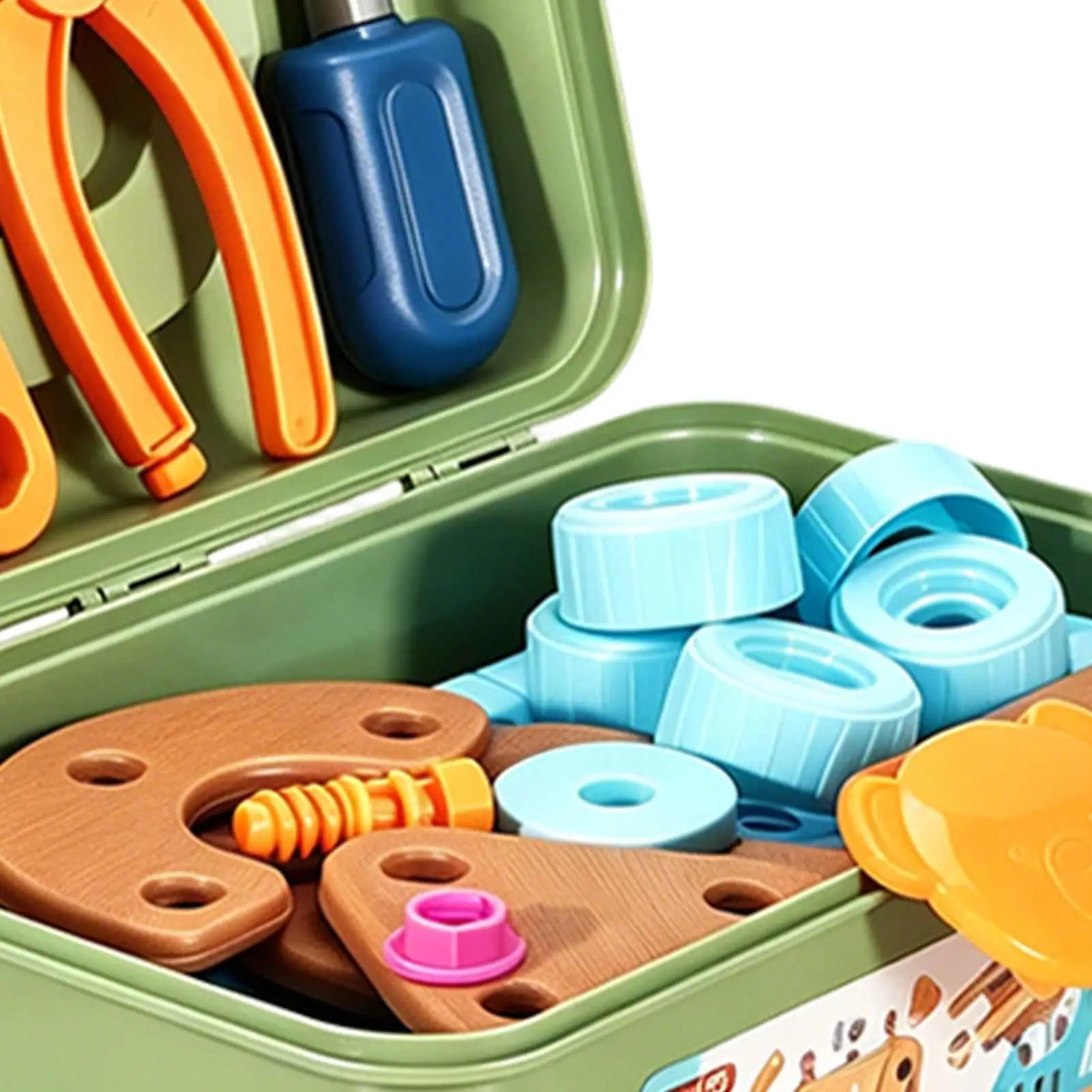 Screwdriver Building Toy 126 Pieces Colorful Reusable Portable Safe Screwdriver Wrench Blocks Toys For Kindergarten Students