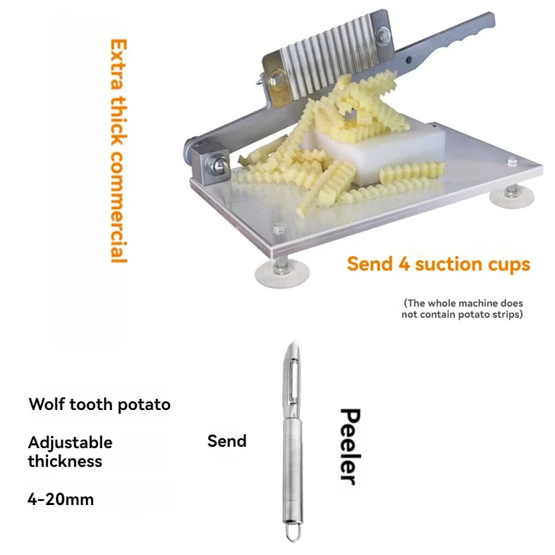 Commercial Corrugated Knife Stainless Steel Corrugated Knife Wolf Tooth Potato Knife Slicer Adjustable Fancy Potato Cutter