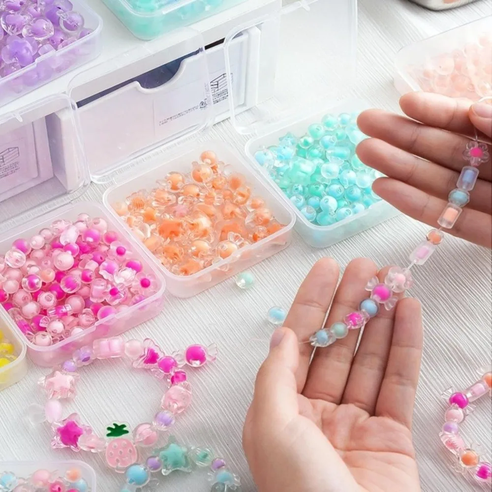 44 Compartments Plastic Storage Box with Dustproof Lid Transparent Bead Organizer Case Independent Compartments