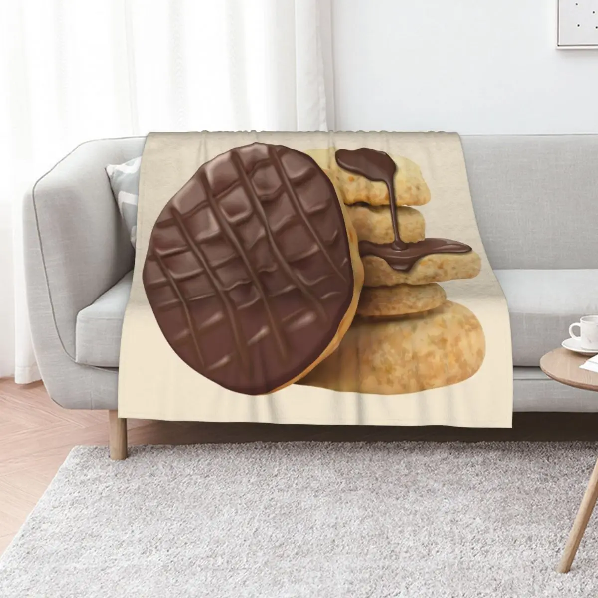 Milk Chocolate Digestive Biscuits Throw Blanket Warm Napping Blanket for Office Couch Bed