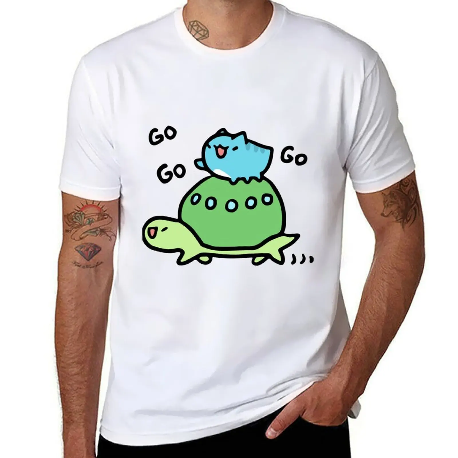 

Comic Cat Turtle T-Shirt man t shirts high quality luxury brand t shirt for man T-Shirt