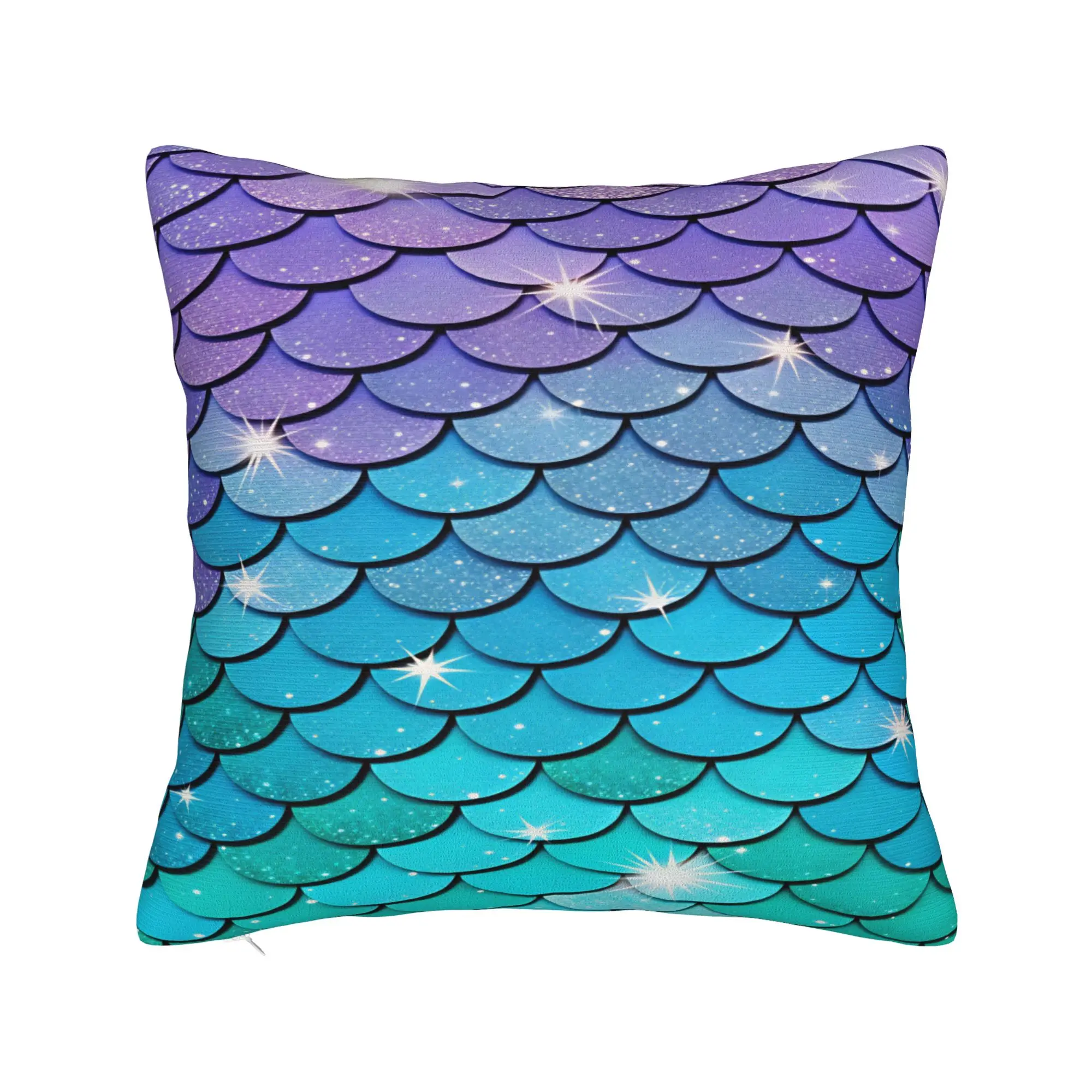 Glitter Mermaid Scale Gradient Pillow Case  Soft Pillow Cover Novelty Pillowcases For Sofa Home Decor