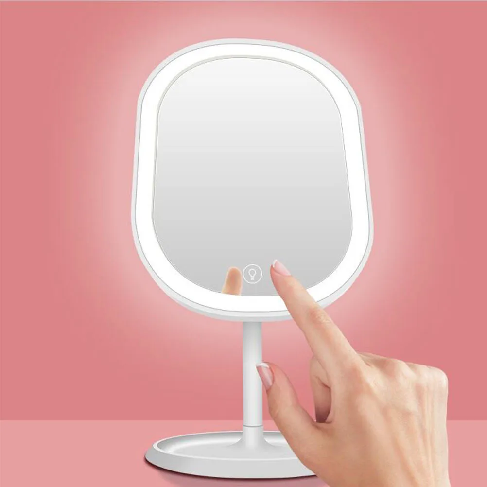 Lusterko do makijażu LED z czujnikiem dotykowym, obracane o 180 stopni, regulowane, stojące lusterko na biurko, do łazienki, sypialni, podróży.