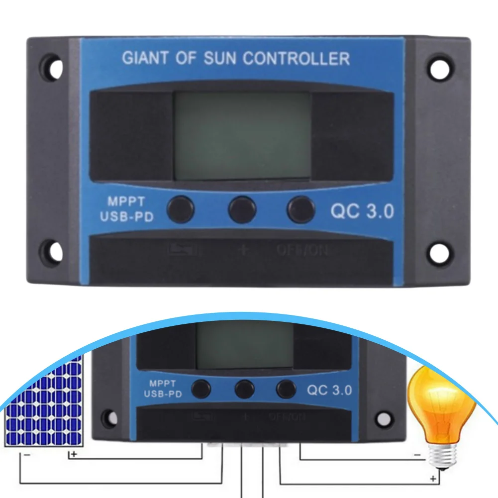 Dual USB Output MPPT Charge Controller Over-voltage Protection Battery Status Monitoring For Charging Electronic Devices