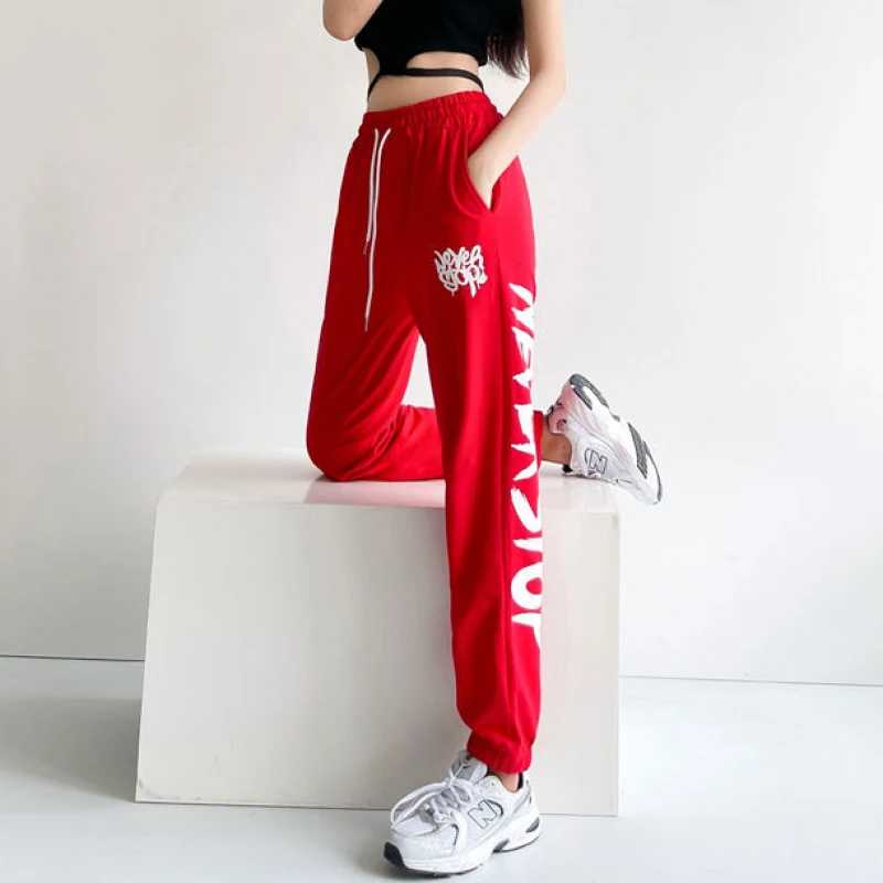 European American Style Sports Pants for Women Trendy High Waist Casual Woman Trousers Spring Summer New Fashion Y2K Pants