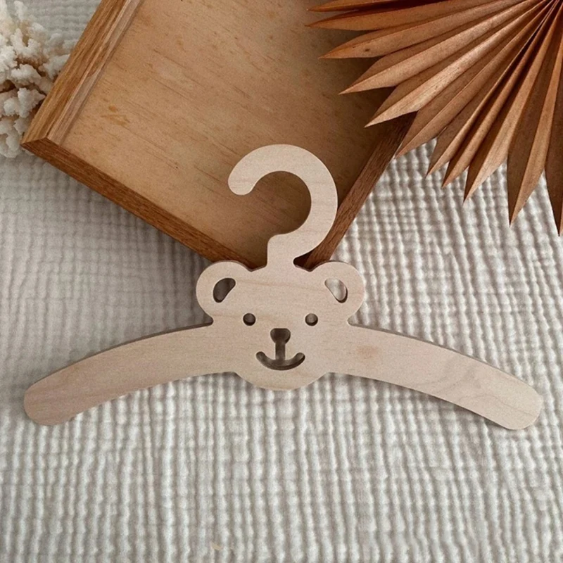 10PCS INS Nordic Wooden Bear Cloud Clothes Hanger Wall Hanging Coats Rack Baby Cloth