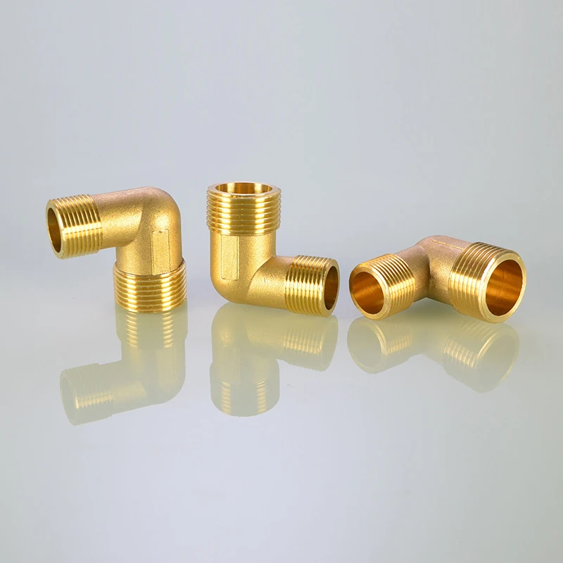 Kuningan 1 "Hingga 1/2" Benang Laki-laki 90 Derajat Siku Konektor Adaptor Tembaga Kopling Pipa Pas Jointor DN25 untuk DN15 Mengurangi Siku
