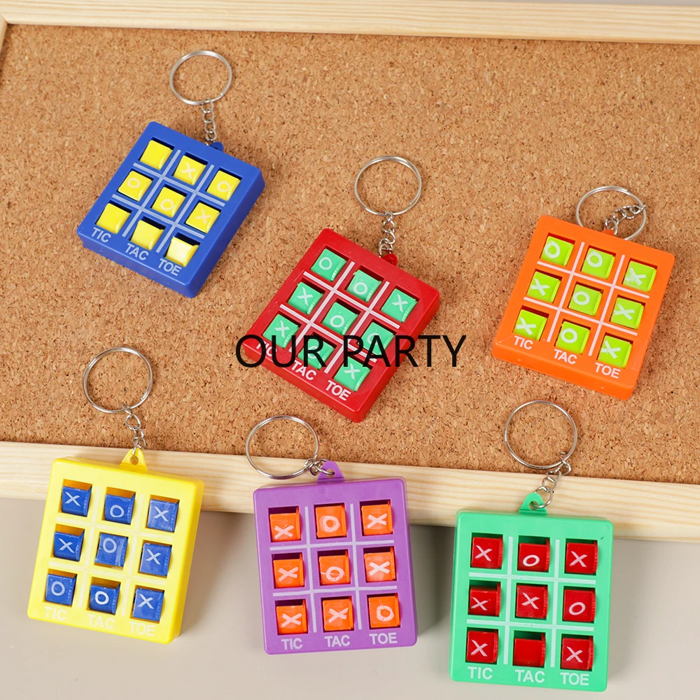 5Pcs Mini Interest Chess Board Brain Game Tic Tac Toe Toys Keychains for Kids Birthday Party Favors Pinata Fillers Goodie Bag