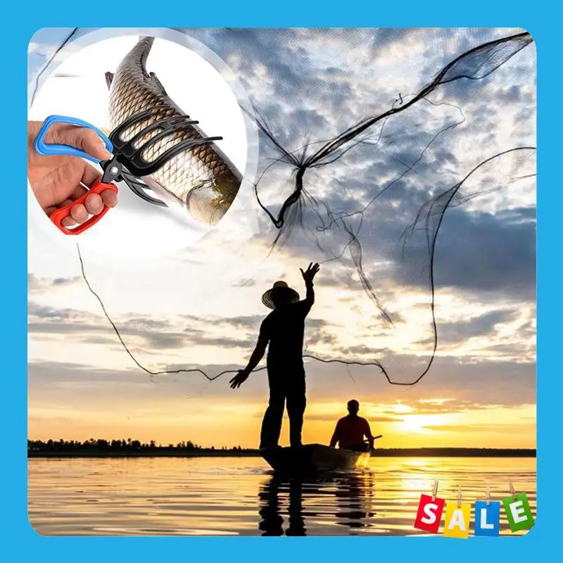 

BABP 3 Claw Fish Gripper, Metal Fishing Pliers Gripper Fish Control Clamp, Three Teeth Fishing Pliers Fish Grip Tackle Durable (