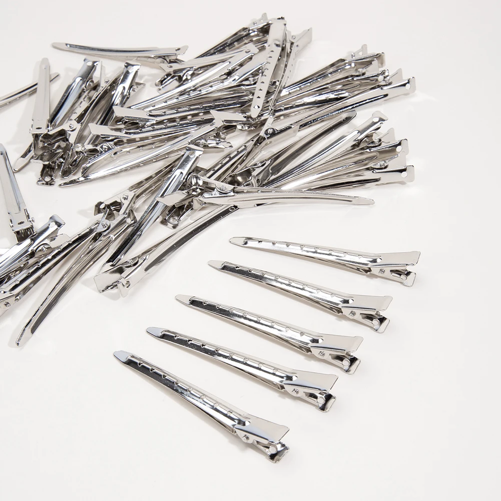 Grampos de corte de cabelo longo com bico de pato, presilhas de cabelo de aço inoxidável, 24 peças, conjunto de grampos de cabelo para mulheres, estilo de corte