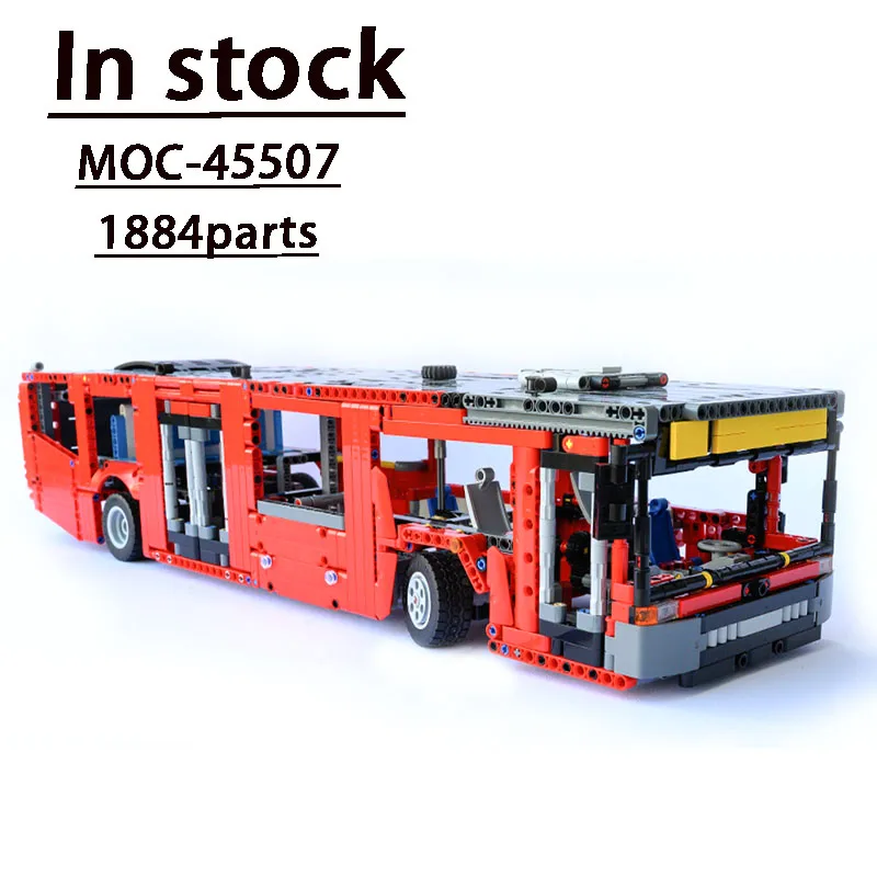 MOC-45507 Autobus miejski Montaż samochodu Szwy Model klocków budowlanych • 1884 części Klocki dla dzieci Urodziny Niestandardowa zabawka Prezent